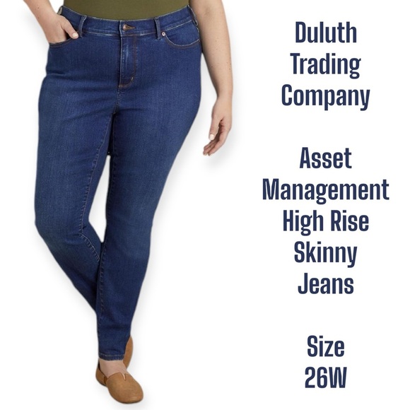 Duluth Trading Company Asset Management plus size High Rise Skinny Jeans 26W - Picture 1 of 8